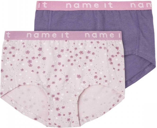 name it ! Meisjes 2 Pack Hipster -- Diverse Kleuren Katoen/elasthan
