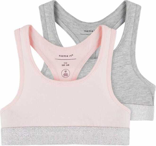 name it ! Meisjes 2 Pack Top -- Diverse Kleuren Katoen/elasthan