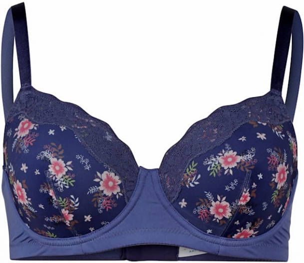 harmony Beugel bh met fraaie print op de cup Nachtblauw
