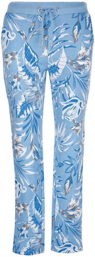 harmony Joggingbroek met modieuze print rondom Lichtblauw/Blauw/Grijs
