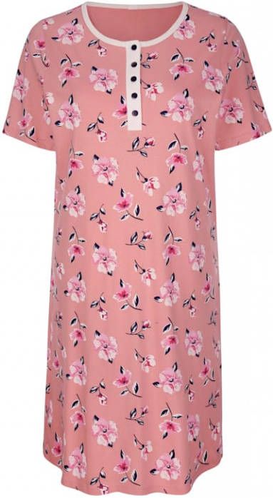 harmony Nachthemden per 2 stuks met bloemenprint Oudroze/Ecru/Marine