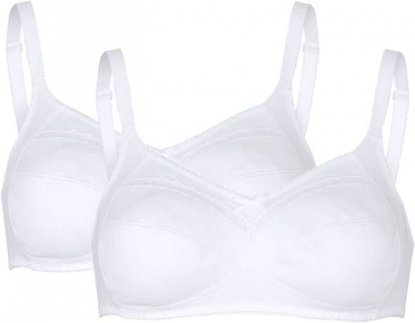 VIANIA Bh's per 2 stuks van 100% katoen Wit