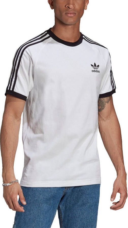Adidas Adicolor 3 Stripes Shortsleeve Heren T Shirts White 100% Katoen Maat A/XS
