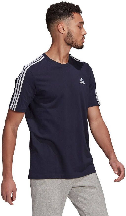 adidas performance T shirt korte mouwen 3 strepen op de schouders