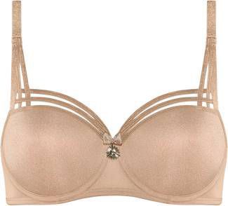 Marlies Dekkers Dame De Paris Balconette Bh | Wired Padded Sand And Golden Lurex 80d