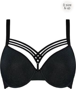 Marlies Dekkers dame de paris plunge bh | wired padded black and silver lurex
