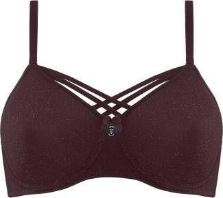 Marlies Dekkers Dame De Paris Prothese Bh | Unwired Padded Aubergine And Silver Lurex 85b