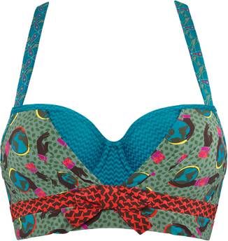 Marlies Dekkers Gaia Plunge Balconette Bh | Wired Padded Blue And Green 85b
