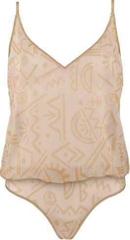 Marlies Dekkers Golden Karo Body Top | Unwired Unpadded Egyptian Gold And Ivory