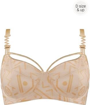 Marlies Dekkers Golden Karo Niet voorgevormde Balconette Bh | Wired Unpadded Egyptian Gold And Ivory 70d