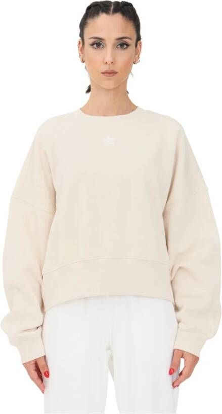 Adidas Adicolor Essentials Fleece Sweatshirt Dames Sweatshirts White 70% Katoen, 30% Polyester