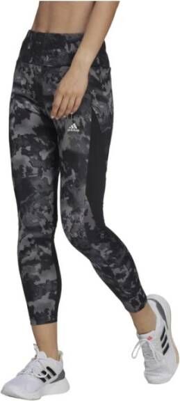 Adidas AEROREADY Design to Move Print 7/8 High Rise Legging Black/Grey Three Dames