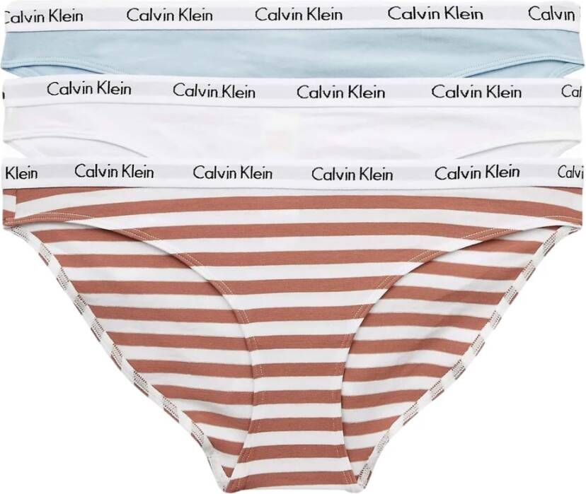 Calvin Klein Bikinibroekje in uni en gestreept(set, 3 stuks, Set van 3 )