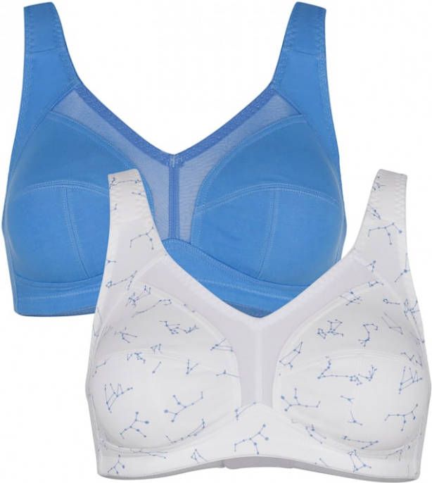 harmony Bh's per 2 stuks in fullcup model Wit/Lichtblauw