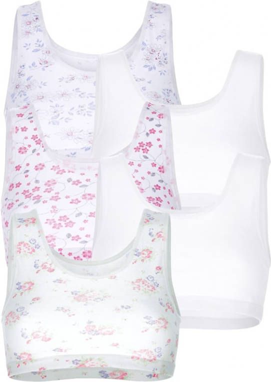 harmony Bustiers per 5 stuks met bloemendessin Wit