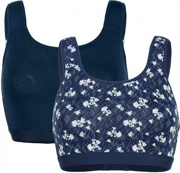 harmony Sport bh's per 2 stuks met dun gepolsterde voorkant Nachtblauw