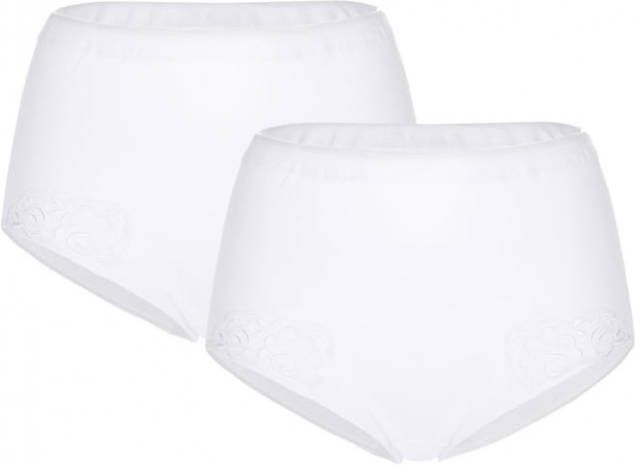 harmony Tailleslips per 2 stuks met bloemenkant Wit