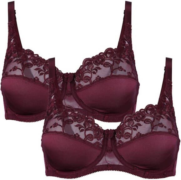 Naturana Beugel bh met kant Aubergine