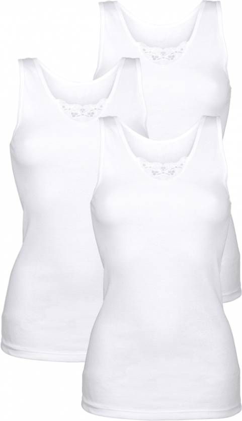 VIANIA Hemdjes met kantmotief 3x wit