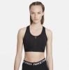 Nike Dri FIT Swoosh Padded sport bh met ritssluiting aan de voorkant en medium ondersteuning Black/White Dames online kopen