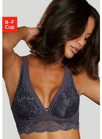 Lascana Beugel bh ANTONELLA van gebloemde kant en soft mesh