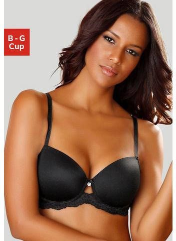 Lascana Beha met cups perfect basic, met naadloze cups en fraaie kanten rug