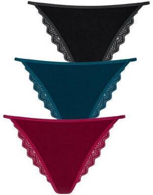 Lascana Brasil slip met grafische kant achter(set, 3 stuks )