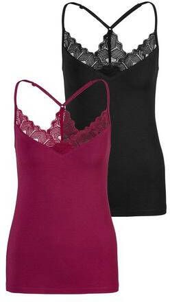 Lascana Hemd met grafische kant(set, Set van 2 )