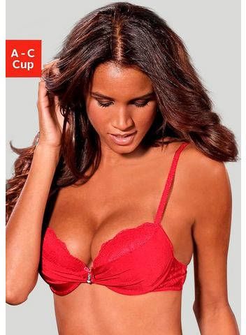 Lascana Push up bh met chique kant aan de rand van de cups, met 2 draagvarianten