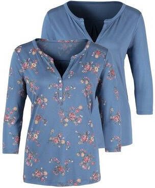 Lascana Shirt met 3/4 mouwen in modieuze blouse look(Set van 2 )
