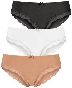 Lascana Slip met fijne kant(set, 3 stuks )