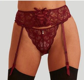 Lascana String Nikoletta van gebloemd kant met sierparel