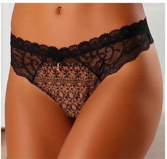 Nuance String, met licht transparant geborduurd kant