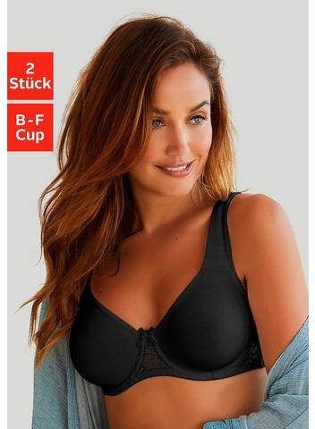 Nuance T shirt bh met beugel en ongevoerde cups(set, Set van 2 )
