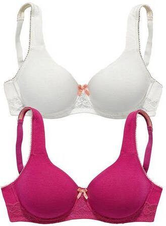 Nuance T shirt bh met beugel en ongevoerde cups(set, Set van 2 )