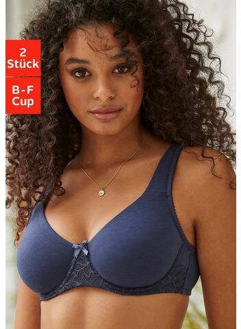 Nuance T shirt bh met beugel en ongevoerde cups(set, Set van 2 )