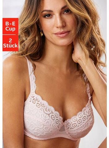 petite fleur Beugel bh Dessous van kant, met decoratieve bandjes(set, Set van 2 )