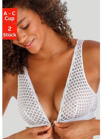 petite fleur Bralette bh Dessous met voorsluiting(set, Set van 2 )