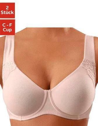 petite fleur Minimizer bh met beugel, met dubbellaagse cups en bredere bandjes(set, Set van 2 )