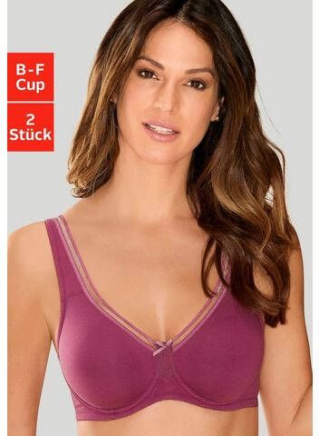 petite fleur Minimizer bh met beugel van katoen met naadloze ongevoerde cups(set, Set van 2 )