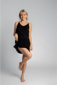 Lalupa Pyjama's/nachthemden LA031 Viscose Chemise zwart