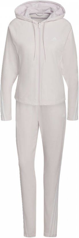 Adidas Performance fleece joggingpak lichtroze/wit