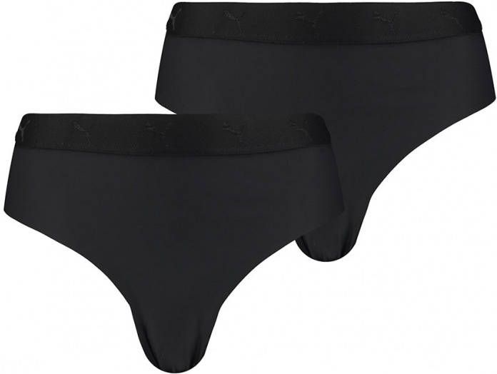 Puma Slips High Waist Sporty String 2P Zwart