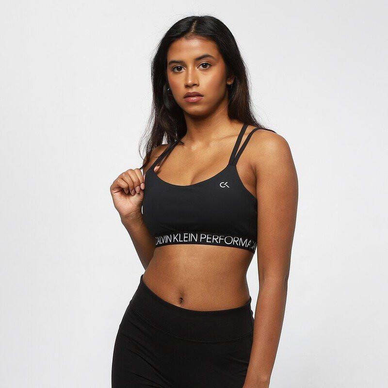 CK Performance 00Gwh9K114 LOW Support BRA TOP AND Body Longwear Women Black