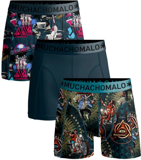 Muchachomalo boxershort Miami vatos ace set van 3 grijs/multicolor