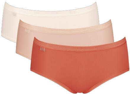Sloggi dames basic 3 pack midi oranje/roze