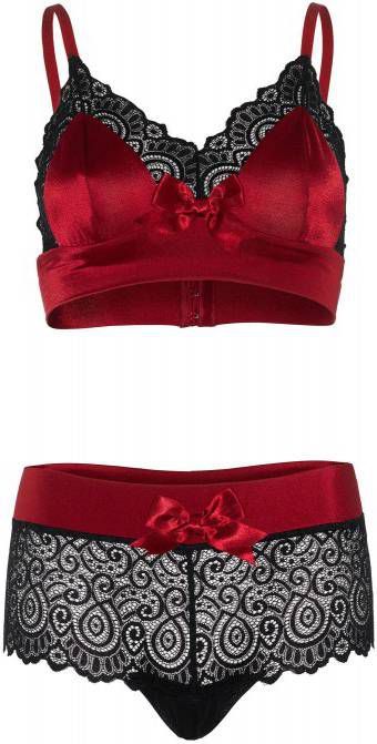 Leg Avenue satijnlook bh met hipster bordeaux/zwart