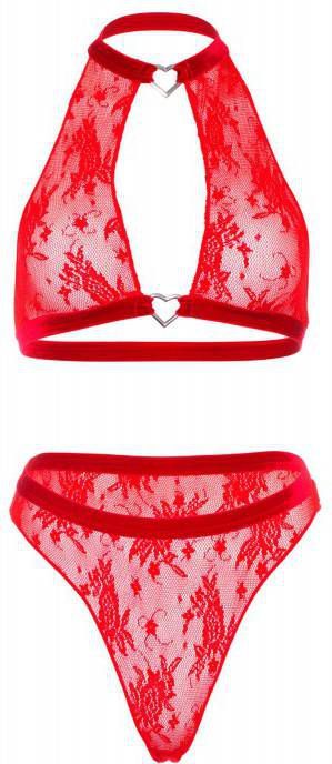 Leg Avenue kanten halterbh met string rood