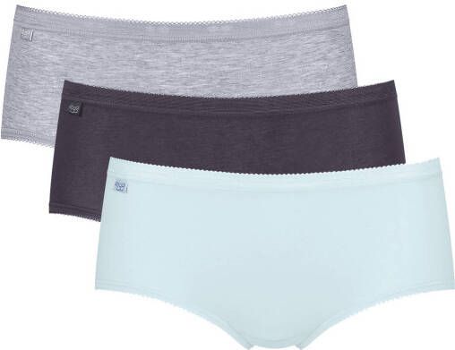 Sloggi Basic+ slip Midi(set van 3)lichtblauw/grijs