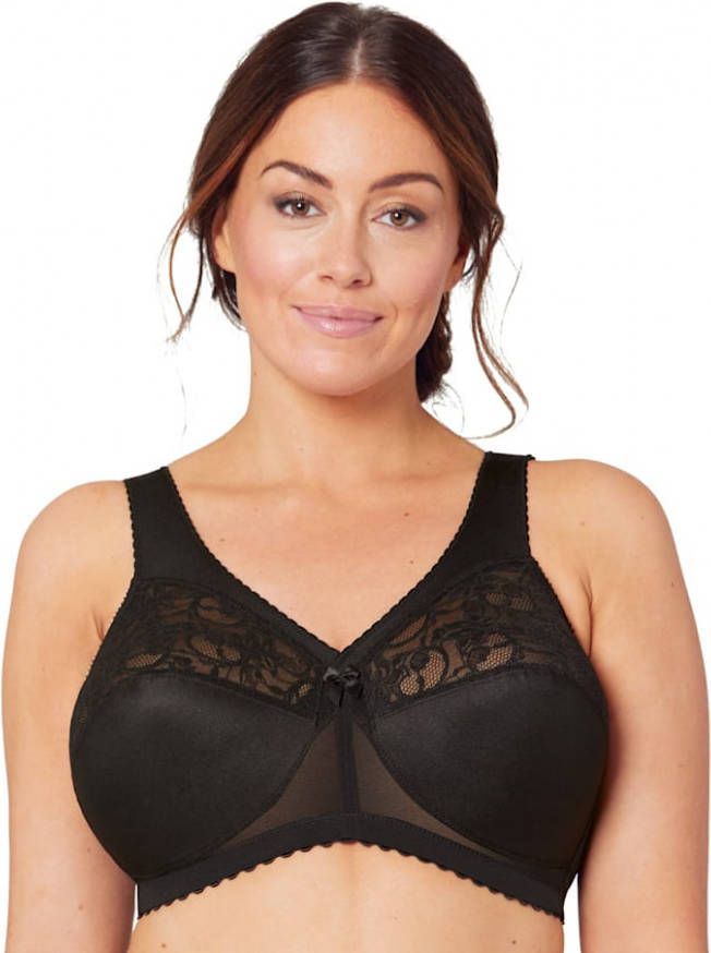 Glamorise Magic lift bh met steunfunctie Zwart, Magic lift bh in speciaal model voor Plus Sizes Zwart